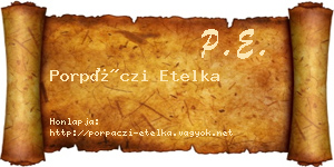 Porpáczi Etelka névjegykártya