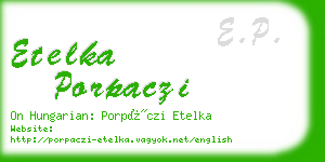 etelka porpaczi business card